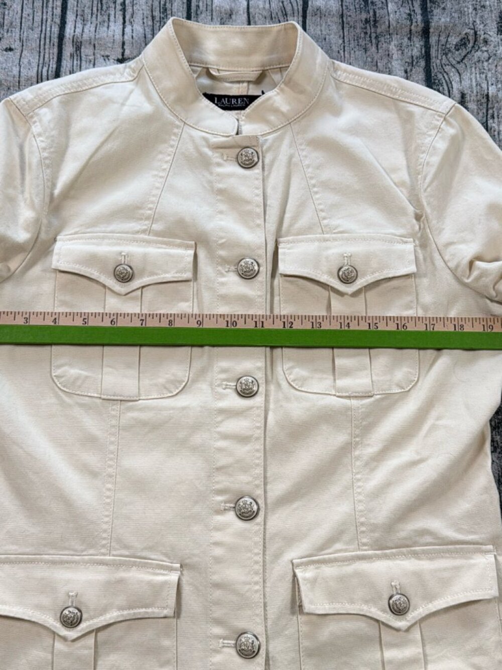 Lauren Ralph Lauren Safari Jacket Womens 8 Tan Field Military Cotton - Picture 9 of 12